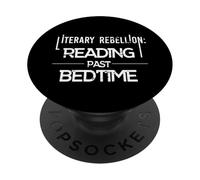 Literary Rebellion Reading Past Bedtime Bookworm Humor PopSockets Adhesive PopGrip