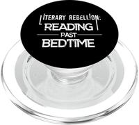 Literary Rebellion Reading Past Bedtime Bookworm Humor PopSockets PopGrip for MagSafe