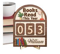 Literature Count Symbol - Timber Desk Ornament, Showcase Indicator for Household Sleeping Area Tasks, Wooden Piece with Long-Lasting Build, Contemporary Study Room, Edge Tablet for Office