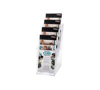 deflect-o Literature Display Holder 4-Tier 4x1/3 A4 Wall/Desktop Transparent