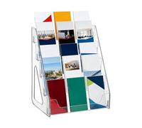 Literature Display Stand - 5 Tier Clear Acrylic School Office Brochure Display Stand for Hotel Dining Room Catalogue Durable | Literature For