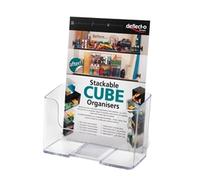 Deflect-O 74901 One-Pocket Rigid Plastic Brochure Display Rack Clear