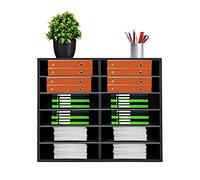 Literature Organizer Mail Sorter Organizer 12 Slots Desktop Student Mailbox for Classroom Desktop for Files Documents Letters School Home Use (Black)