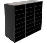 Literature Organizer,PVC Mail Organizer,Removable Partition Office Mailbox,Countertop Letter Sorter with Anti-Slip Pads,Desktop File Sorter for Schools Offices (24 Compartments,black,132lbs capacity)