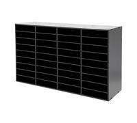 Literature Organizer,PVC Mail Organizer,Removable Partition Office Mailbox,Countertop Letter Sorter with Anti-Slip Pads,Desktop File Sorter for Schools Offices (36 Compartments,black,176lbs capacity)