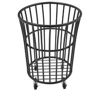 Literature Organizer Rolling Laundry Basket Cart Metal Laundry Hamper Storage Organizer Hamper for Living Room Bathroom Closet (Gold Rectangular)