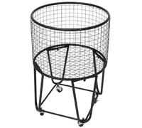 Literature Organizer Rolling Laundry Basket Cart Metal Laundry Hamper Storage Organizer Hamper for Living Room Bathroom Closet (Gold Rectangular)