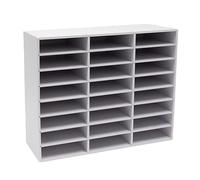 Literature Organizer Sorter, Desktop File Holder 36 Compartment, Office Mailbox, Mail Organizer, Mail Sorter Organizer Countertop, Desk Organizer, Desktop Literature Organizer (Wihte, 24 Compartments)