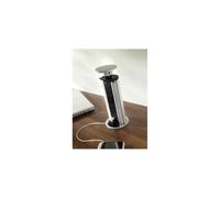 Litetech SY7192SI Pop Up Socket 3 Way with 2 x USB (Matt Silver)