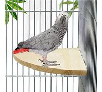 Litewoo Bird Parrot Corner Perch Flat Platform Stand, Easy to Install, Safe and Stable, Smooth Polishing Without Hurting Feet, Solid Hardwood Bird Cage Perches（XL）