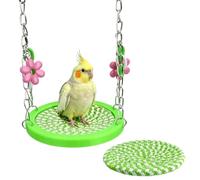 Litewoo Bird Swing Toys for Cage Hanging Green Parrot Hammock with Replacement Mat Parakeet Stand Swing Climbing Toy for Parrot Lovebird Budgie Finch Parakeet Conure Cockatiel