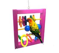 Litewoo Pet Bird Parrot Intellective Toy Multicolor Intelligence Training Development Abacus Chew Toy for Macaw African Greys Budgies Parakeet Cockatiels Cage Hanging Chewing Toy (Random Color)