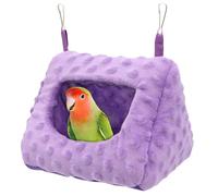 Litewoo Winter Warm Bird Nest Hanging Bird Bed Soft Plush Shed Tent Hut Cage Sleeping Hideaway Hammock House for Parrot Parakeet Conure Cockatiel Budgies Lovebird Finch (Purple)