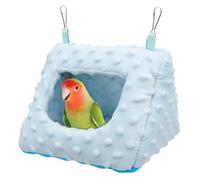 Litewoo Winter Warm Bird Nest Hanging Bird Bed Soft Plush Shed Tent Hut Cage Sleeping Hideaway Hammock House for Parrot Parakeet Conure Cockatiel Budgies Lovebird Finch (Blue)