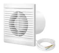 Litglobe 4" Bathroom Extractor Fan, 100mm Silent Wall Mounted Fan, 15W 120m³/h for Bathroom, Kitchen, Office