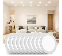 Litglobe LED Downlights for Ceiling 6W 10 Pack,4500K Neutral White Recessed Ceiling Lights,540LM Ultra Slim Spot Lights,Cutout Φ105mm Round Spotlights for Bathroom Bedroom Kitchen Living Room