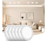 Litglobe LED Downlights for Ceiling 6W 6 Pack,4500K Neutral White Recessed Ceiling Lights,540LM Ultra Slim Spot Lights,Cutout Φ105mm Round Spotlights for Bathroom Bedroom Kitchen Living Room