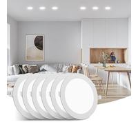 Litglobe LED Downlights for Ceiling 6W 6 Pack,6500K Cool White Recessed Ceiling Lights,540LM Ultra Slim Spot Lights,Cutout Φ105mm Round Spotlights for Bathroom Bedroom Kitchen Living Room