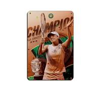 LITGY Female Tennis Players Iga Swiatek Poster Tin Sign Vintage Metal Pub Club Cafe Bar Home Wall Art Decoration Posters Retro 8x12inch(20x30cm)