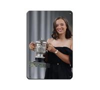 LITGY Female Tennis Players Iga Swiatek Posters Retro Poster Metal Tin Sign Chic Art Retro Iron Painting Bar People Cave Cafe Family Garage Poster Wall Decoration 8x12inch(20x30cm)