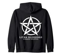 Litha Blessings Summer Solstice Wicca Wiccan Pagan Summer Zip Hoodie