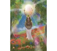 'Litha' - Midsummer, summer solstice, nature themed pack of 3 blank A5 greeting cards featuring Pagan Goddess at Sabbat