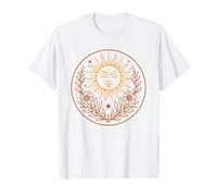 Litha Sun Art Midsummer Floral and Celestial Nature Design T-Shirt