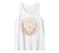 Litha Sun Art Midsummer Floral and Celestial Nature Design Tank Top