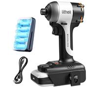 Litheli 20 V Battery Screwdriver with 2.0 Ah Li-ion Battery, Cordless Impact Wrench 230 Nm Torque, 3 Modes, 6.35 mm Precision Collet Collet LED Lights for Repairs and DIY
