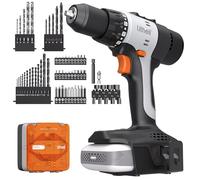 Litheli Cordless Drill Set, Combi Drill in case with 2.0 Ah Lithium-Ion, 50N.m Max, 21+1 Torque Setting, 2 Speed, LED worklight for Home and Garden DIY Project