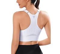 Litherday High Impact Sports Bras Women Support Bra Max Control Racer Back Breathable Mesh Gym Tops Adjustable Shock Absorber Running Yoga Gym Tops White M