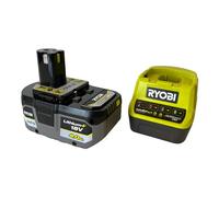 Lithium+ Batteries 18 V - 4.0 Ah Compacte et Chargeur Rapide 2.0 A - RYOBI - Li-ion - Vert/Anthracite