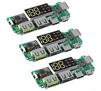 Lithium Battery Charger Board 3pcs Dual USB 5V 2.4A Charging Module Circuit with LED Display and Multiple Protection for Portable Power Supply and Device