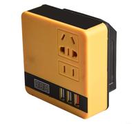 Lithium Battery Inverter with Voltage Display Converts 21V DC to AC 220V, Designed for Small Portable Electronics with Intelligent Safety Systems (yellow)