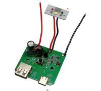 Lithium Battery Power Bank Circuit Board, 4.5x4cm Green Converter Control Board with USB-C Charging LED Indicator Compact for Travel and Small Electronics