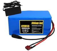 Lithium Ion Battery 60V 30Ah for EBikes, 16S2PDesign with Integrated BMS Charger, Compatible with Electric Bicycle Motors(T)