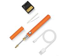 Lithium-Ion Battery Soldering Iron 5V 15W USB Type-C Soldering Iron Pen 1100A with Solder Stand, Solder Wire