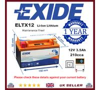 Lithium Motorcycle Battery Bike Motorbike ELTX12 Exide