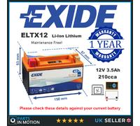 EXIDE ELTX12 Lithium-ion Motorcycle Battery Size N