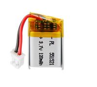 Lithium Polymer Battery 3.7V 120mAh 551521 Lipo Rechargeable Battery Pack with JST Connector for Bluetooth Speakers, Wireless Earbuds, Portable Electronics