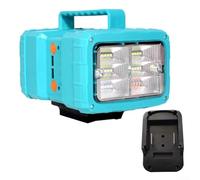 Lithium Powered LED Work Light with Dual USB Charging Ports, Front Floodlight and Rear Spotlight for Workshop and Outdoor Lighting Needs, Compact and ABS Body (for BL1830)