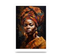 Lithobee - African Goddess in Browns and Golds Home Wall Art Prints - A3 Unframed