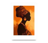 Lithobee - African Queen in Regal Contrast Home Wall Art Prints - A4 Unframed