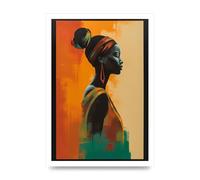Lithobee - African Womans Graceful Lines on Artwork Home Wall Art Prints - A4 Unframed