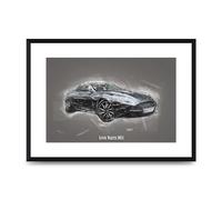 Lithobee - Aston Martin Db11 - Printed Wall Art Design in Sizes A2, A3 & A4 Framed in a Stylish Quality Coloured Frame or Unframed (A3 Black Brushed Frame)