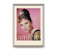 Lithobee - Audrey Hepburn - Printed Wall Art Design in Sizes A2, A3 & A4 Framed in a Stylish Quality Coloured Frame or Unframed (A3 Silver Abraded Frame)
