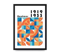 Lithobee - Bauhaus Style 2 - Printed Wall Art Design in Sizes A2, A3 & A4 Framed in a Stylish Quality Coloured Frame or Unframed (A4 Black Brushed Frame)