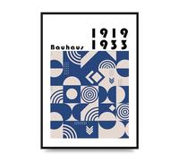 Lithobee - Bauhaus Style 3 - Printed Wall Art Design in Sizes A2, A3 & A4 Framed in a Stylish Quality Coloured Frame or Unframed (A2 Black Brushed Frame)