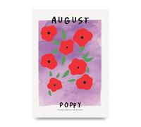 Lithobee - Birth Month Flower Series August - Printed Wall Art Design in Sizes A2, A3 & A4 Framed in a Stylish Quality Coloured Frame or Unframed (A4 Unframed)