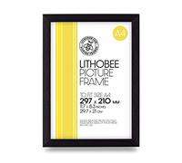 Lithobee - Black Brushed Stylish Quality Coloured Frame comes in Sizes A3 & A4 Ideal for Home Bedrooms Living Rooms Offices and Framing Photographs, Prints and Artwork